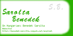 sarolta benedek business card